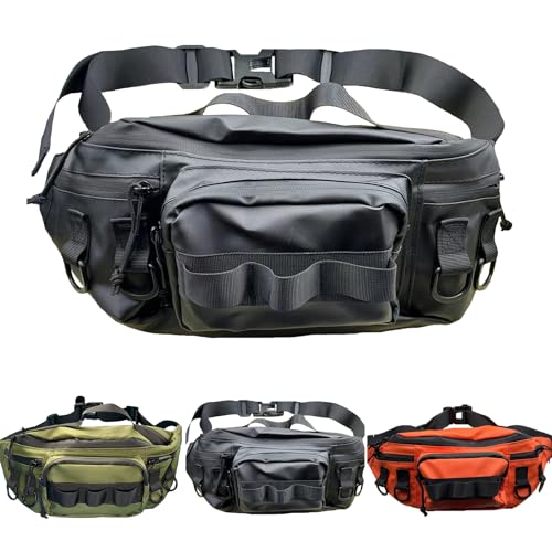 Fishing Fanny Pack for Men - Lightweight Sling Pack, Black