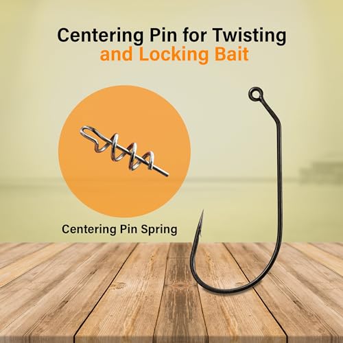Reaction Tackle 4/0 Swimbait Hooks for Bass Fishing - Soft Plastic Lure Hooks with Spring Keeper - 25 Pack