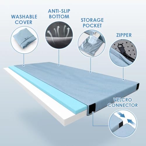 KingChii Blue 75x30x3 Inch Memory Foam Camping Mattress - Waterproof Travel Pad
