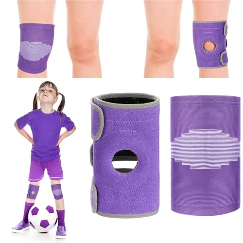 Kids Knee Brace Set - Purple Medium Youth Compression Supports
