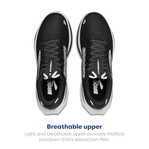 Brooks Women’s Hyperion 3 Neutral Running Shoe Black Grey White US 9