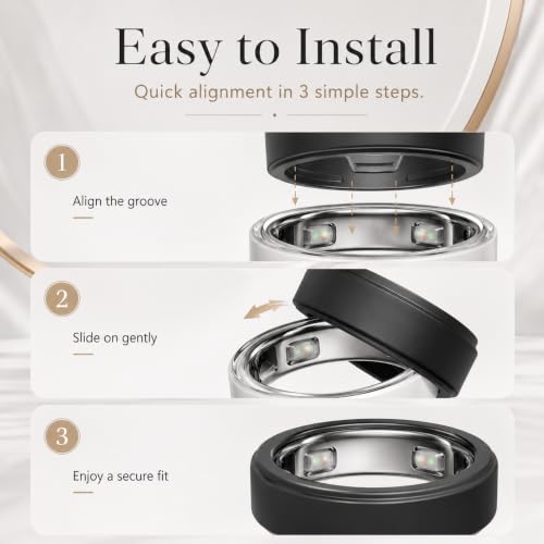 Oura Ring 5 Silicone Cover Set - Black and White, S Size (6-10)