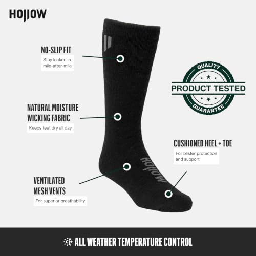 Alpaca Boot Socks for Men Women 2 Pack Moisture Wicking Cold Weather Hiking & Running Socks