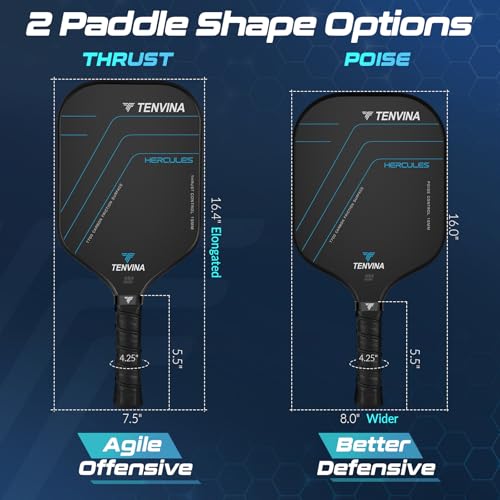NHYHN Pickleball Paddles Set of 2 - Carbon Fiber, USAPA Approved, 16MM Thick, High Spin & Power