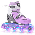 Adjustable Kids Inline Skates for Girls and Boys - Purple, Medium - Big Kid 13C-2.5Y US