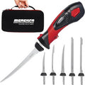 Premium Fish Fillet Knife Set with 5 Ti-Nitride Coated Blades & Storage Bag - Professional Fishing