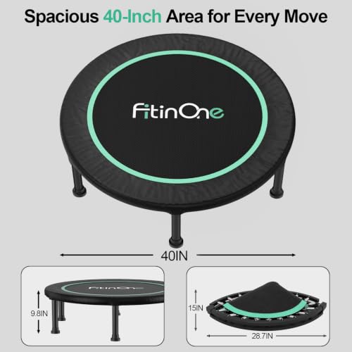 40-Inch Foldable Mini Trampoline - Portable Fitness Rebounder for Adults