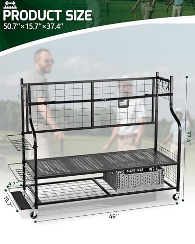 4-Bag Golf Storage Organizer with Club and Shoe Storage - Mythinglogic