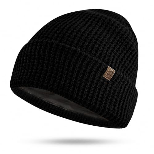 Golden Kocoon EMF Organic Beanie Medium-Large Black Faraday Hat with Bamboo Silver Liner