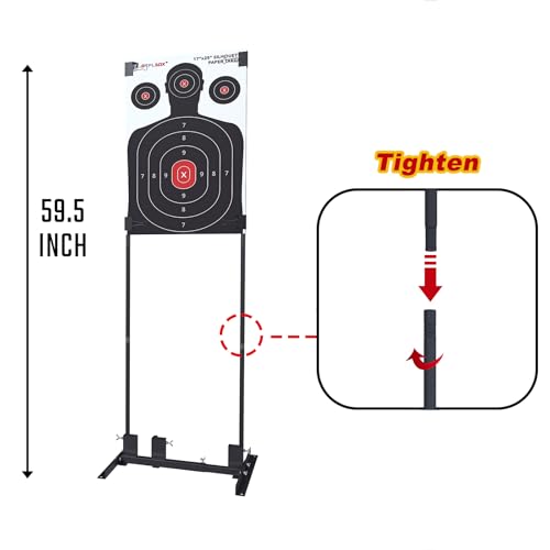 Atflbox 2-Pack Shooting Target Stand with 10 Paper Targets & Adjustable Base