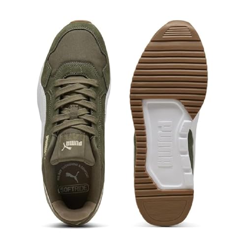 Puma Men's St Miler Sneakers 10.5 Loden Green-White-Gum Retro Athletic Shoes