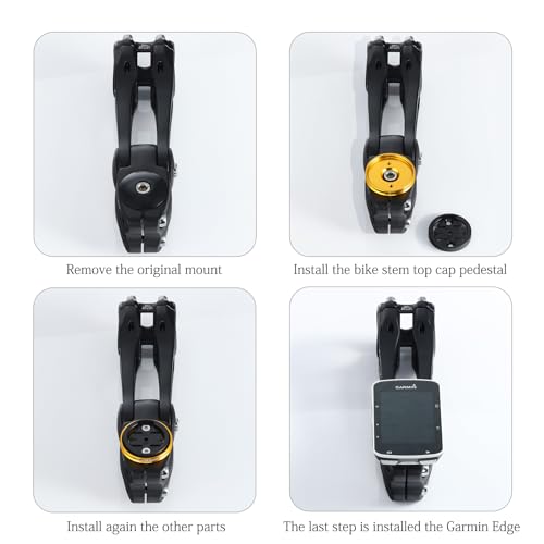 Bike Stem Top Cap Computer Mount for Garmin Edge - Black