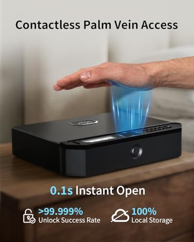 Biometric Palm Vein Contactless Gun Safe with Quick Access and Child Safety