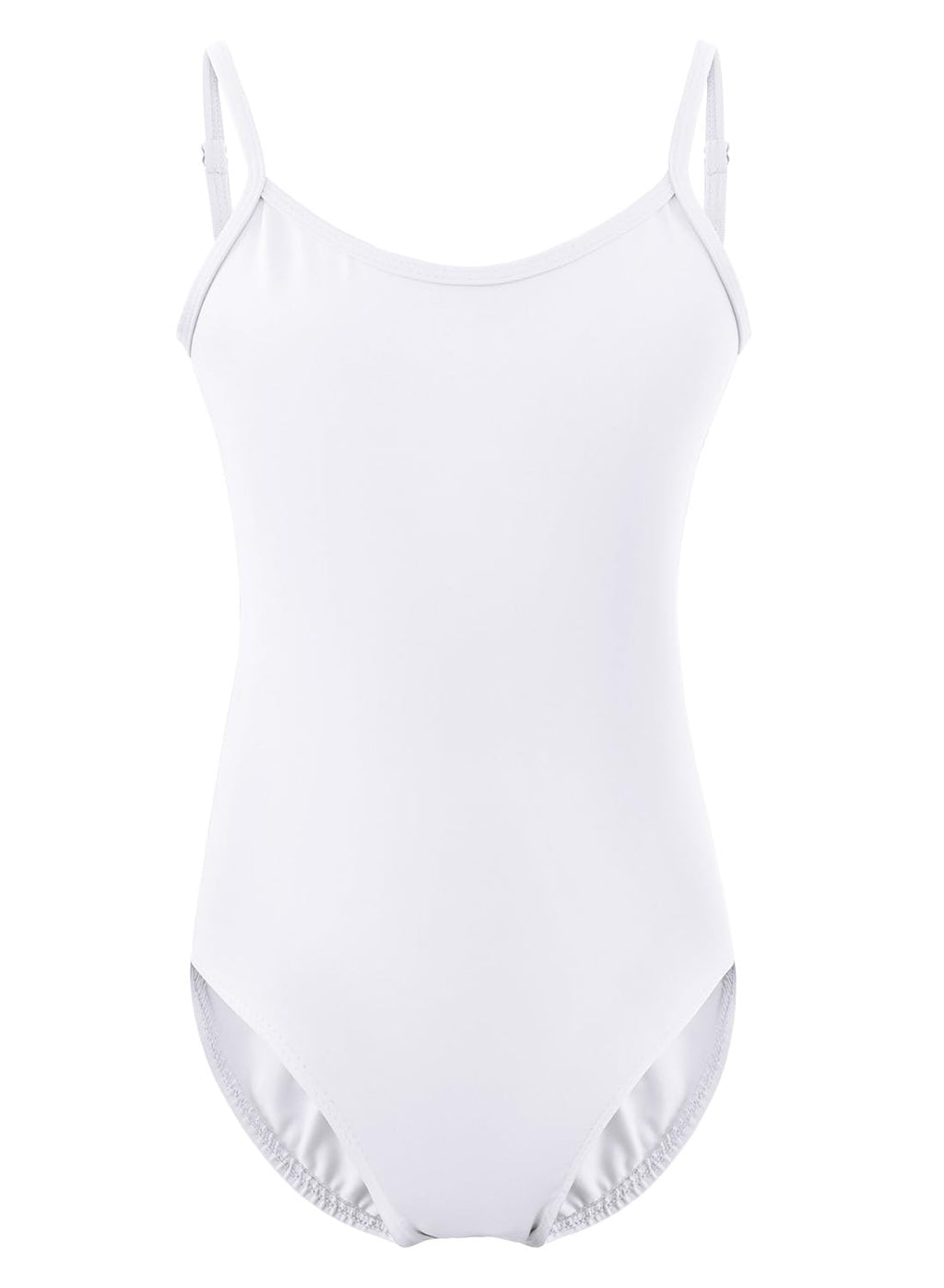 XiaoMoSha Girls Seamless Camisole Undergarment Leotard White Bodysuits for Ballet Dance Gymnastics Size 3-14 Years Old,White,110(3-4Y)