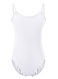 XiaoMoSha Girls Seamless Camisole Undergarment Leotard White Bodysuits for Ballet Dance Gymnastics Size 3-14 Years Old,White,110(3-4Y)