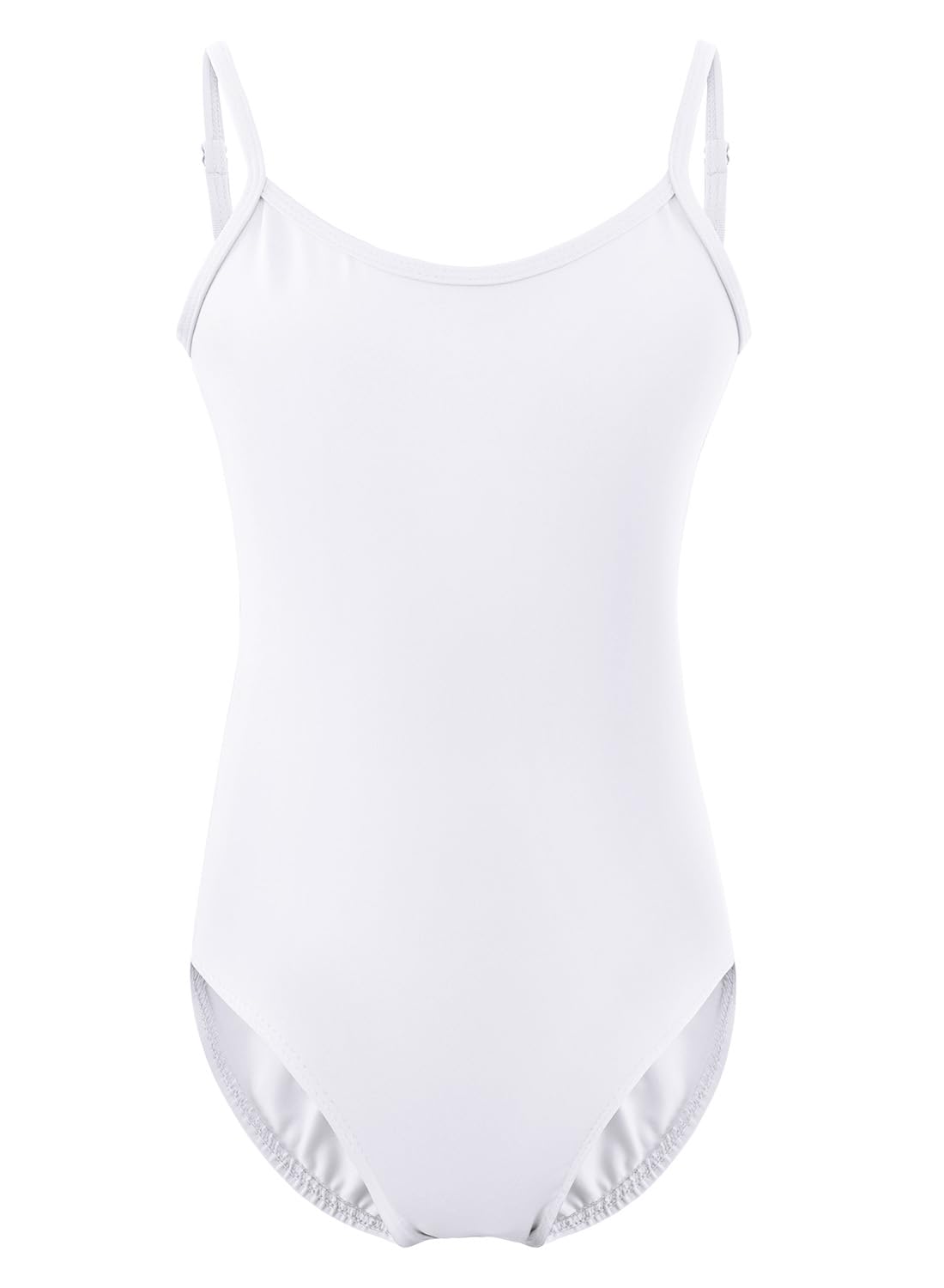 XiaoMoSha Girls Seamless Camisole Undergarment Leotard White Bodysuits for Ballet Dance Gymnastics Size 3-14 Years Old,White,110(3-4Y)