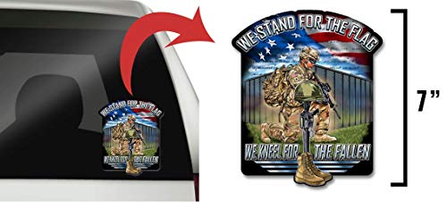 All Weather Patriotic Decal Sticker 7 Inch US Flag Support for Cars Trucks Laptop - Variation 1