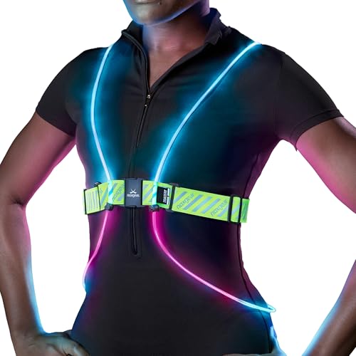 Multicolor LED Reflective Running Vest - Rechargeable, Lightweight, Adjustable Medium-Large