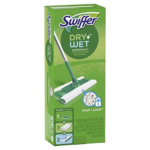 Swiffer Dry & Wet Floor Mop Starter Kit - Easy Cleaning System