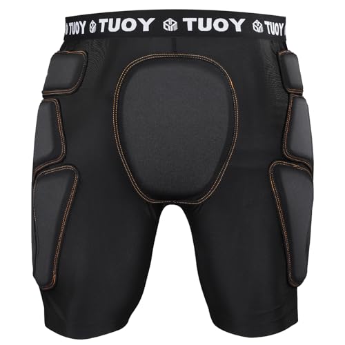 TUOYR Protective Padded Shorts for Snowboard Hip Protection for Skiing, Ice Skating, Snowboarding Black