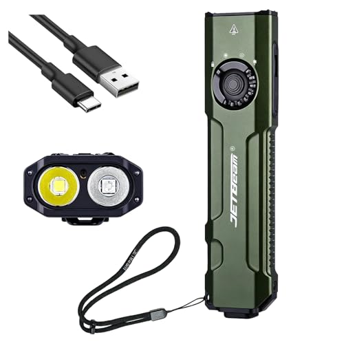 Green 2000LM Tactical E26 Flat Flashlight with UV and Green LED Model, 165m Beam