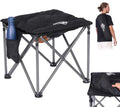 All Black Bolosy Oversized Camping Stool with Removable Padded Footrest - Supports 300lbs