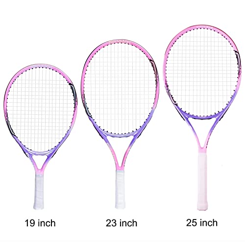 Senston 25 Inch Kids Tennis Racket with Cover - Pink, Junior Tennis Racket for Boys & Girls