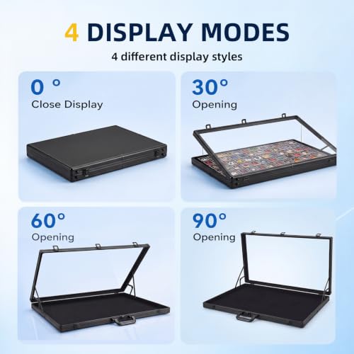 Large Black Lockable Trade Card Display Case - 32x22in Aluminum Show Box