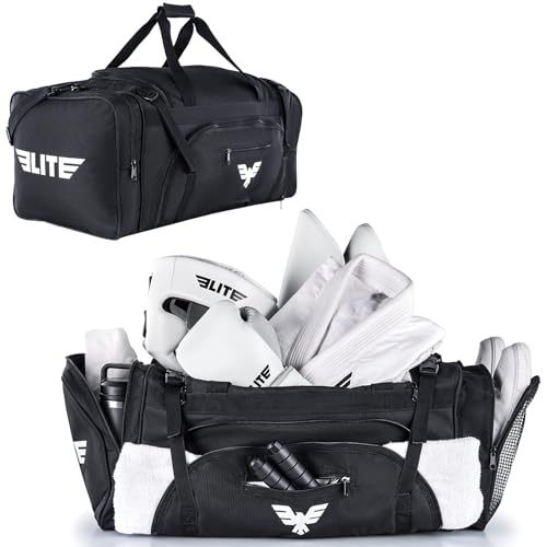 Large MMA Duffel Bag 44L for Combat Sports & Gym Training - Black