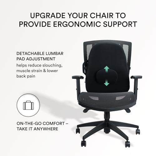 ObusForme Wideback Back Support Cushion with Lumbar Pillow - Ergonomic Seat & Posture Support