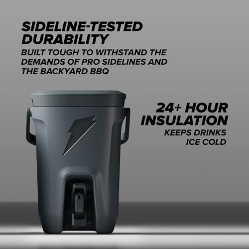 Gatorade 3 Gallon Hydration Cooler Grey | Insulated Sideline Water Dispenser