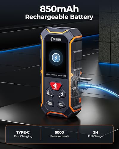 Laser Distance Meter 393Ft Dual Laser Measure with Backlit Display - Orange & Dark Blue