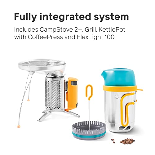 BioLite CampStove 2+ Complete Kit - Wood Burning Camping Stove with USB Charging
