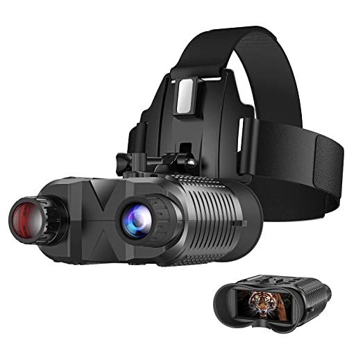 ArzzuNiu Hands Free Head-Mounted Night Vision Goggles 1312FT Infrared Binoculars