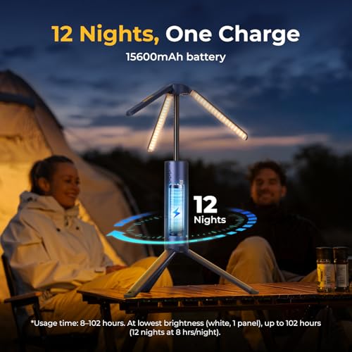 Rechargeable Camping Lantern T1 with 15600mAh Battery - Blue