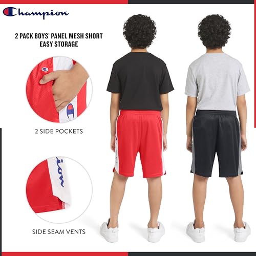 Champion Boys Mesh Basketball Shorts 2 Pack - X-Large Signature Red/Black
