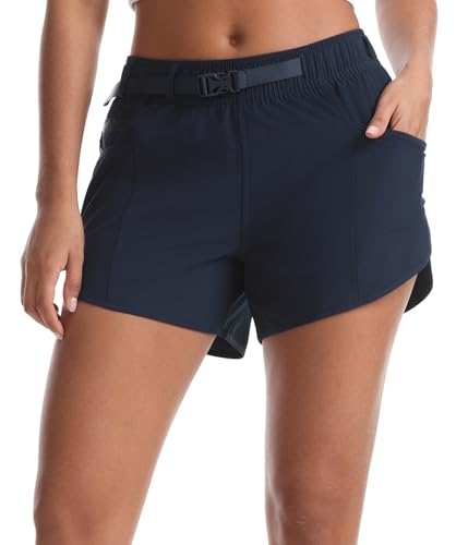 Women’s Quick Dry Hiking Shorts with Pockets - Dark Blue, XL
