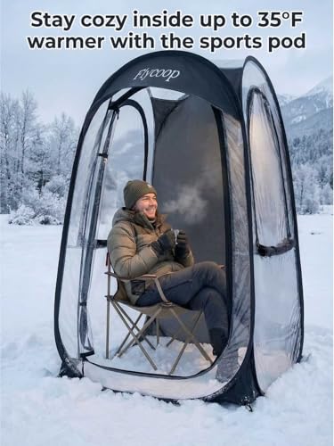 Flycoop Black 37x37x63-Inch Pop Up Sports Tent for One Person Winter Camping