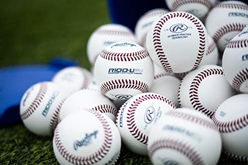 White Youth Baseballs in Bucket – Practice Balls for High School & College, 30 Pack