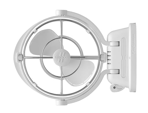 SEEKR Sirocco II™ 12V/24V Auto-Sensing DC Fan for Boats & RVs - White, Classic