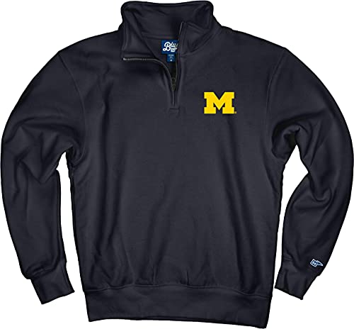 Michigan Wolverines Blue 84 NCAA Men's Quarter Zip Sweatshirt - Large, Team Color