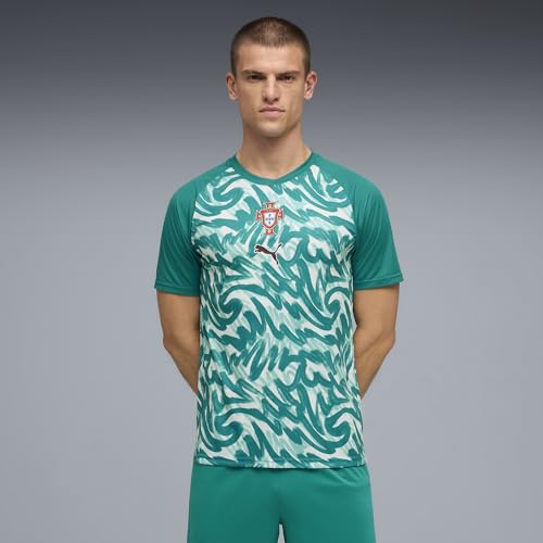 Puma Men's Portugal Warm-Up Jersey Large Green Lagoon Ruby Shimmer Soccer Shirt