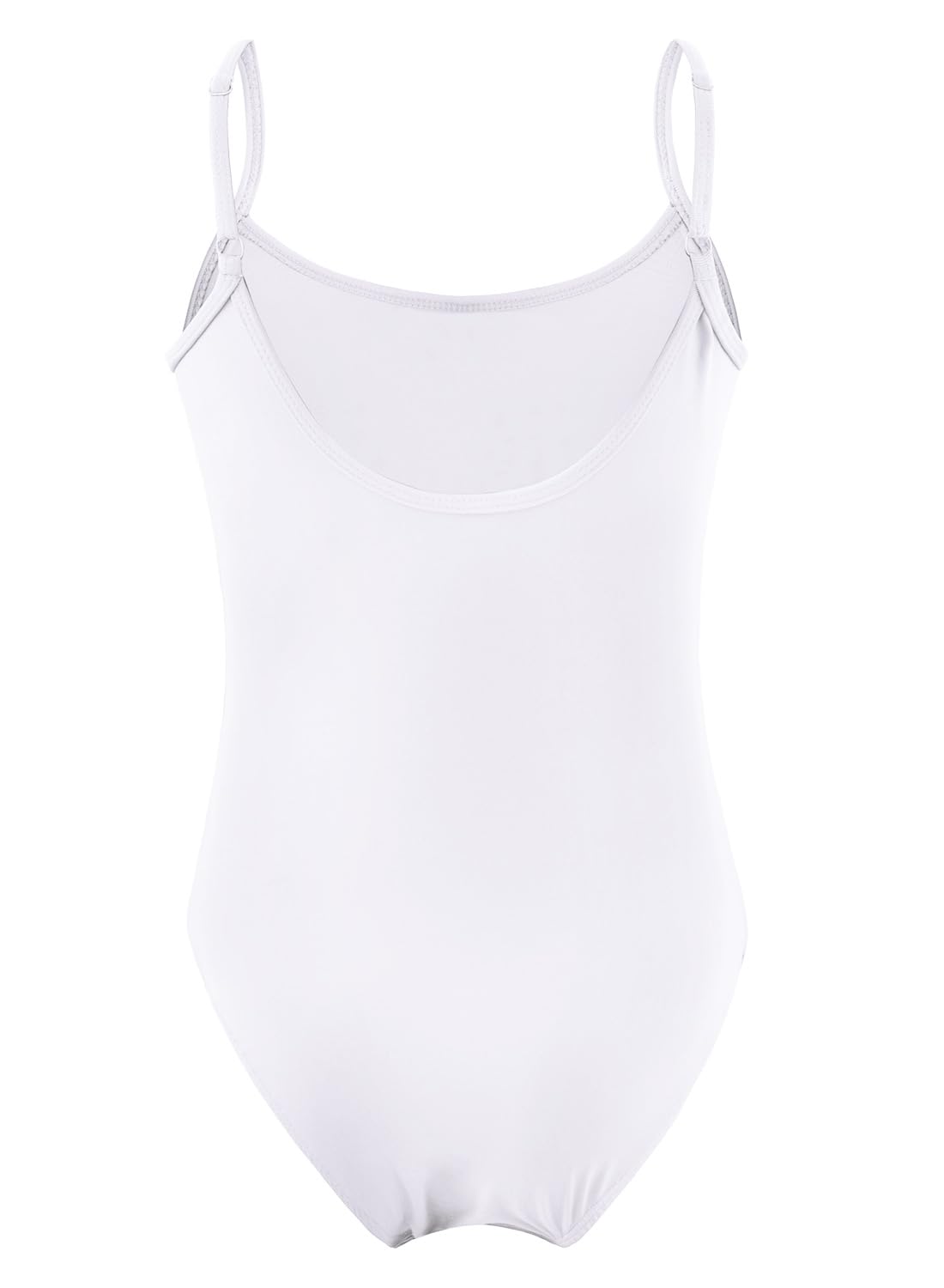 XiaoMoSha Girls Seamless Camisole Undergarment Leotard White Bodysuits for Ballet Dance Gymnastics Size 3-14 Years Old,White,110(3-4Y)