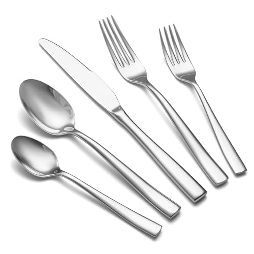 8-Piece Heavy Duty Stainless Steel Flatware Set - Mirror Polished Cutlery for 8, Durable Kitchen Utensils
