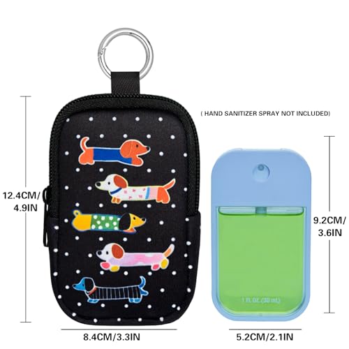 Neoprene Hand Sanitizer Holder with Zipper - Puppies Variation, Shockproof Travel Case
