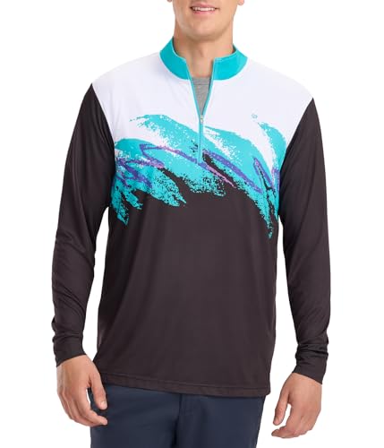 Tipsy Elves Men's Funny Golf Quarter Zip Pullover - Black Midnight Rip 'N Sip XL