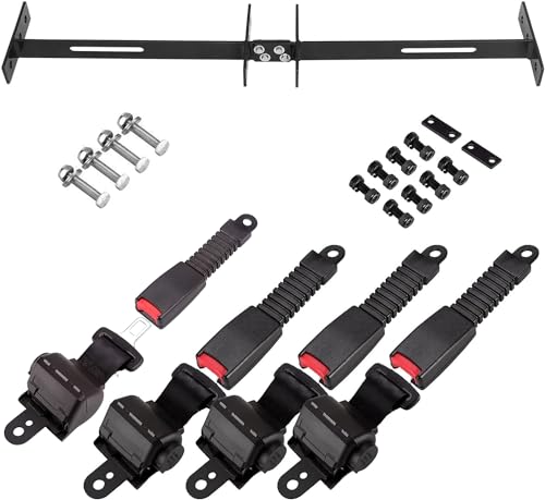 Universal 4 Passenger Golf Cart Seat Belts Kit for EZGO, Yamaha, Club Car