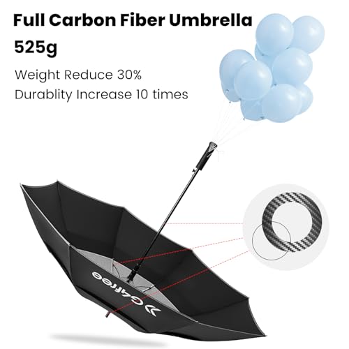 G4Free 62-Inch Full Carbon Fiber Golf Umbrella - Black