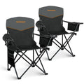 Matrasco Black Outdoor Folding Camping Chairs 2 Pack, 350 lbs Capacity
