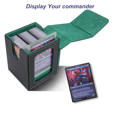 MTG Commander Deck Box with Dividers & Dice Bag - Black Green Variation